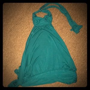 High neck, back less top